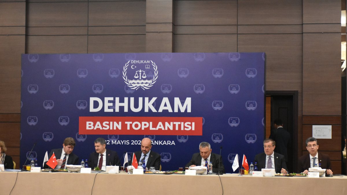 Academics, experts and officials attend the news conference, Ankara, Türkiye, May 12, 2026. (AA Photo)