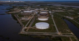 The Bryan Mound Strategic Petroleum Reserve, an oil storage facility, is seen in this aerial photograph over Freeport, Texas, U.S., April 27, 2020. (Reuters Photo)