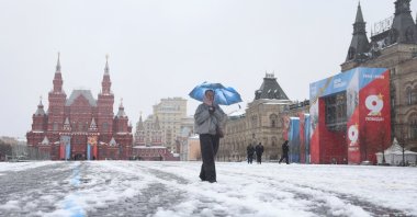 A woman walks across Red Square, Moscow, Russia, April 27, 2026. (Reuters Photo)