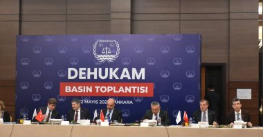 Academics, experts and officials attend the news conference, Ankara, Türkiye, May 12, 2026. (AA Photo)