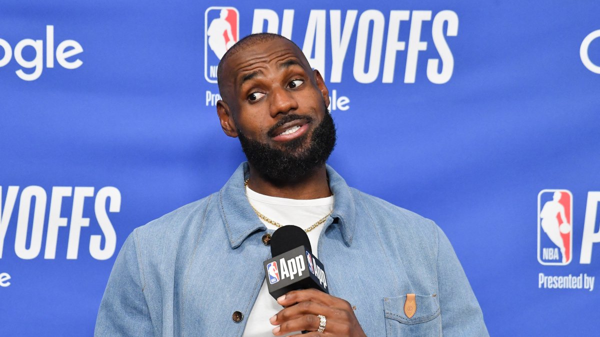 Los Angeles Lakers' LeBron James speaks to the media during a press conference after Game Four of the Second Round of the NBA Western Conference Playoffs against the Oklahoma City Thunder at Crypto.com Arena, Los Angeles, U.S., May 11, 2026. (AFP Photo)