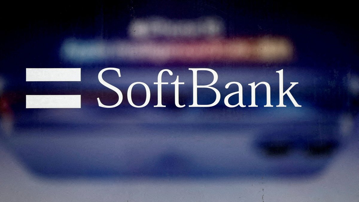 The logo of SoftBank is displayed at a company shop in Tokyo, Japan, Jan. 28, 2025. (Reuters Photo)