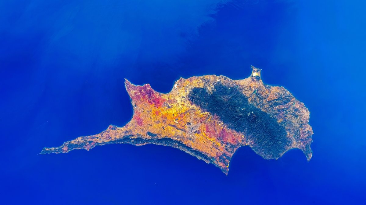 This satellite image offers a view of the Island of Cyprus, Oct. 10, 2025. (Getty Images Photo)
