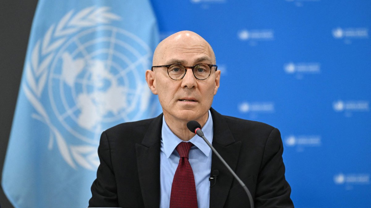 UN High Commissioner for Human Rights Volker Turk speaks during a press conference as part of his working visit to South Korea at the Seoul Global Center in Seoul, May 13, 2026. (AFP Photo)