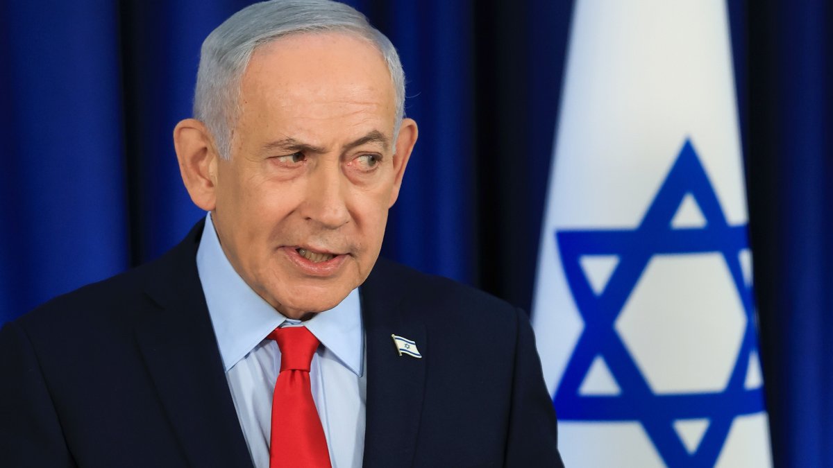 Israeli Prime Minister Benjamin Netanyahu speaks during a press conference in Jerusalem, March 19, 2026. (EPA Photo)