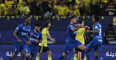 Al Hilal's Ruben Neves celebrates after Al Nassr's Bento scored an own goal and the first for Al Hilal at Al Awwal Park, Riyadh, Saudi Arabia, May 12, 2026. (Reuters Photo)