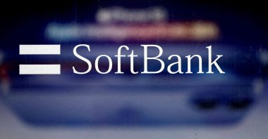 The logo of SoftBank is displayed at a company shop in Tokyo, Japan, Jan. 28, 2025. (Reuters Photo)