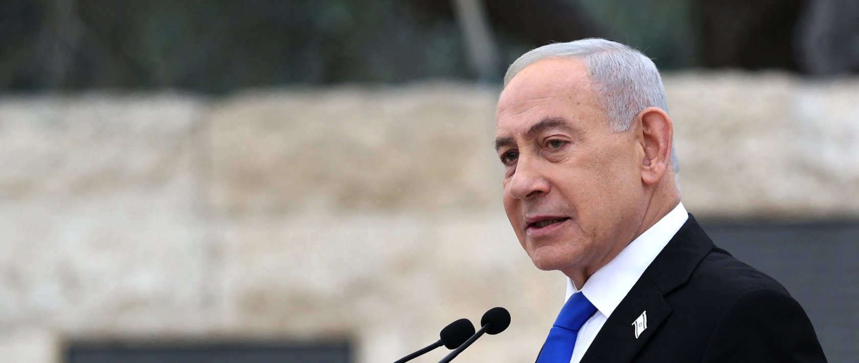 Israel’s Prime Minister Benjamin Netanyahu speaks during a ceremony at the Military Cemetery on Mount Herzl in Jerusalem, April 21, 2026. (AFP File Photo)