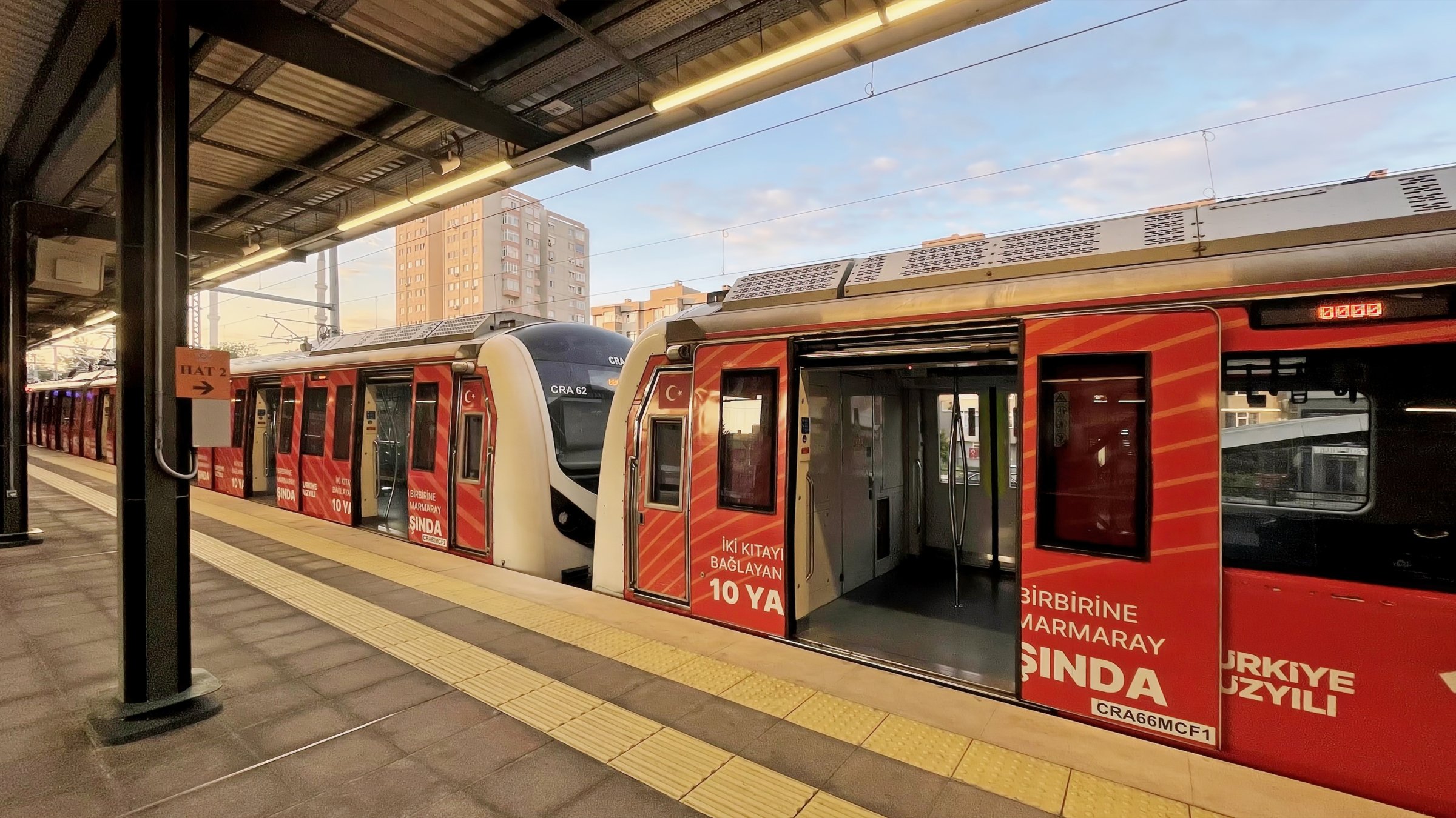 A Marmaray train arrives at the Ataköy Marmaray Station, Istanbul, Türkiye, May 31,2025. (Shutterstock Photo)