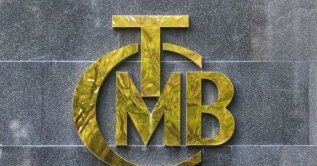 A logo of the Turkish central bank is pictured at the entrance of its headquarters, Ankara, Türkiye, Oct. 15, 2021. (Reuters Photo)