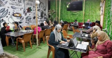 The “luxurious cafe” featured in the New York Post, Khan Younis, Gaza, Palestine, April 6, 2026. (Reuters Photo)