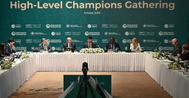 Participants attend the “COP31 High Level Climate Champions Meeting” focused on climate action and zero waste initiatives, Antalya, Türkiye, April 19, 2026. (AA Photo) 
