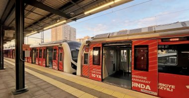 A Marmaray train arrives at the Ataköy Marmaray Station, Istanbul, Türkiye, May 31,2025. (Shutterstock Photo)