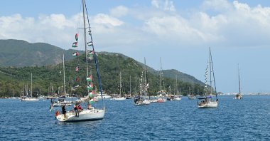 Boats leave the port in Marmaris, Muğla, southwestern Türkiye, May 14, 2026. (AA Photo) 