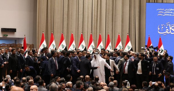 Iraqi lawmakers attend a parliamentary session to vote in a new government headed by Ali al-Zaidi as prime minister, at the parliament headquarters in Baghdad, Iraq, May 14, 2026. (Reuters Photo)