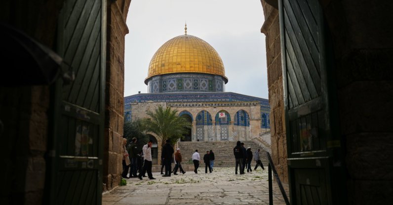 Worshippers enter the Al-Aqsa Mosque compound in East Jerusalem, Palestine, April 9, 2026. (AP Photo)