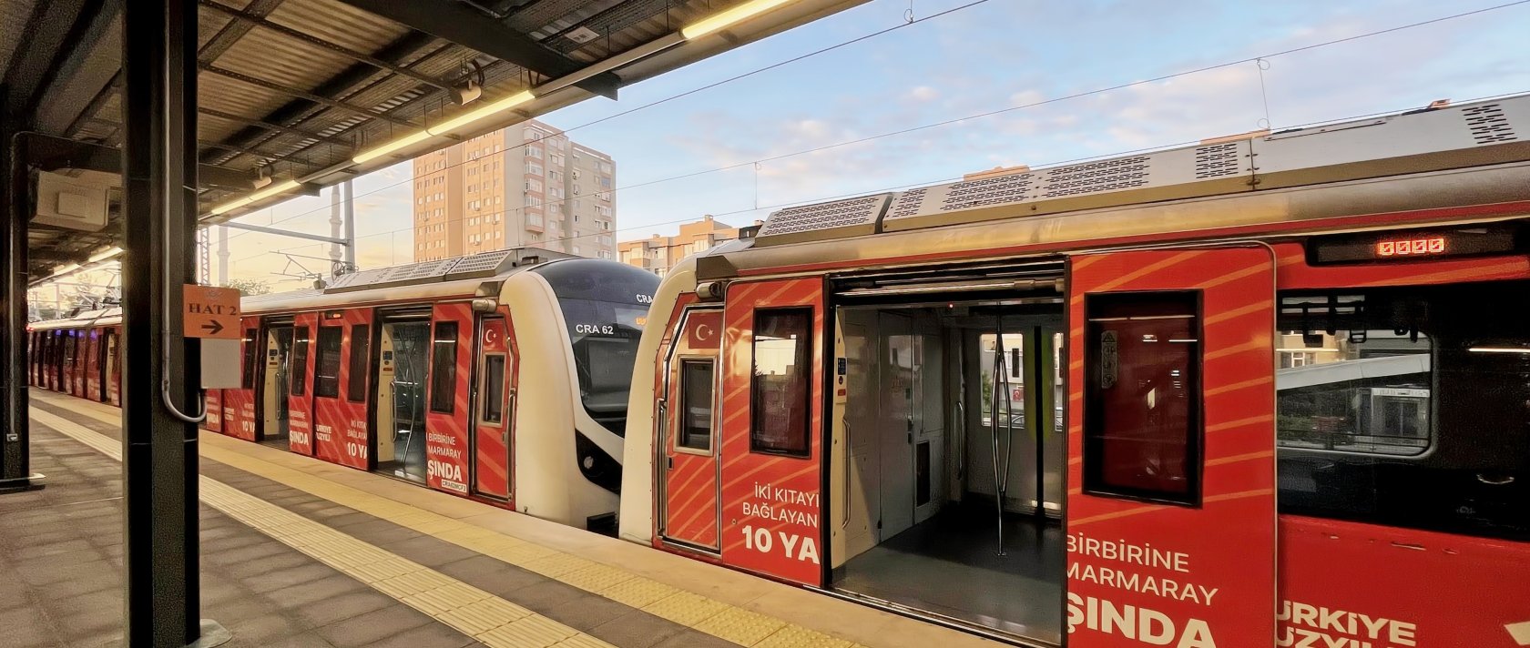 A Marmaray train arrives at the Ataköy Marmaray Station, Istanbul, Türkiye, May 31,2025. (Shutterstock Photo)