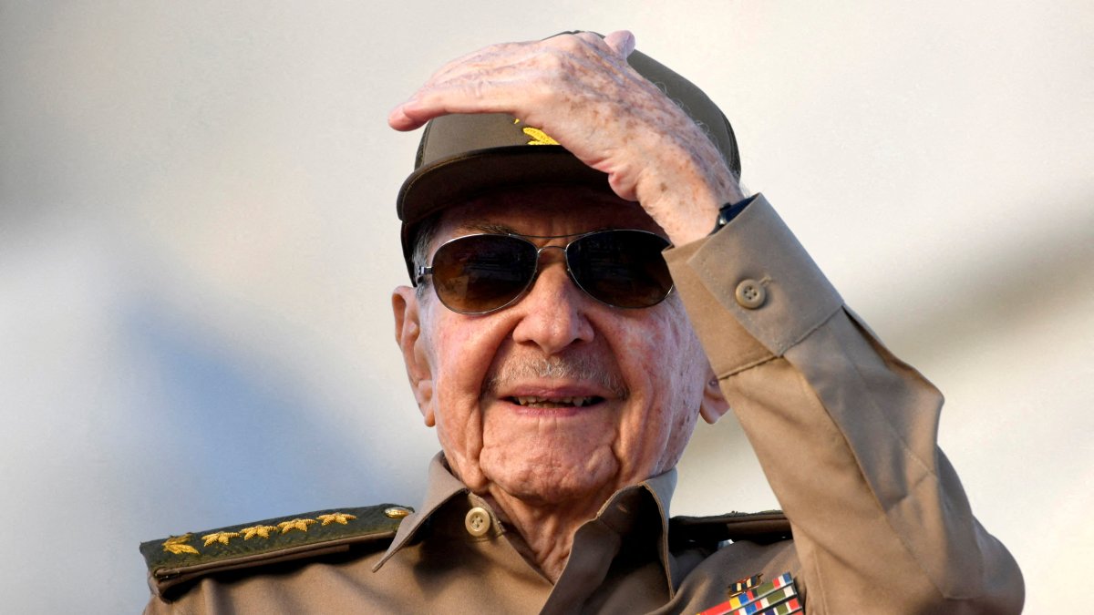 Cuba's former President Raul Castro watches a May Day rally, Havana, Cuba, May 1, 2025. (Reuters Photo)