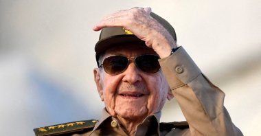 Cuba's former President Raul Castro watches a May Day rally, Havana, Cuba, May 1, 2025. (Reuters Photo)