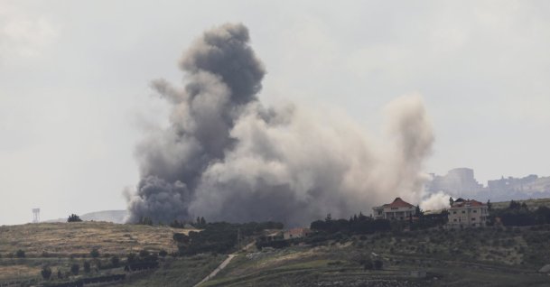 Smoke billows from southern Lebanon following an Israeli strike, as seen from Marjeyoun, Lebanon, May 15, 2026. (Reuters Photo)