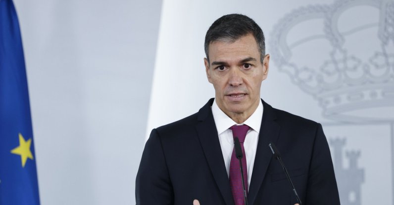 Spanish Prime Minister Pedro Sanchez speaks during a joint press conference with World Health Organization (WHO) director-general, Madrid, Spain, May 12, 2026. (EPA Photo)