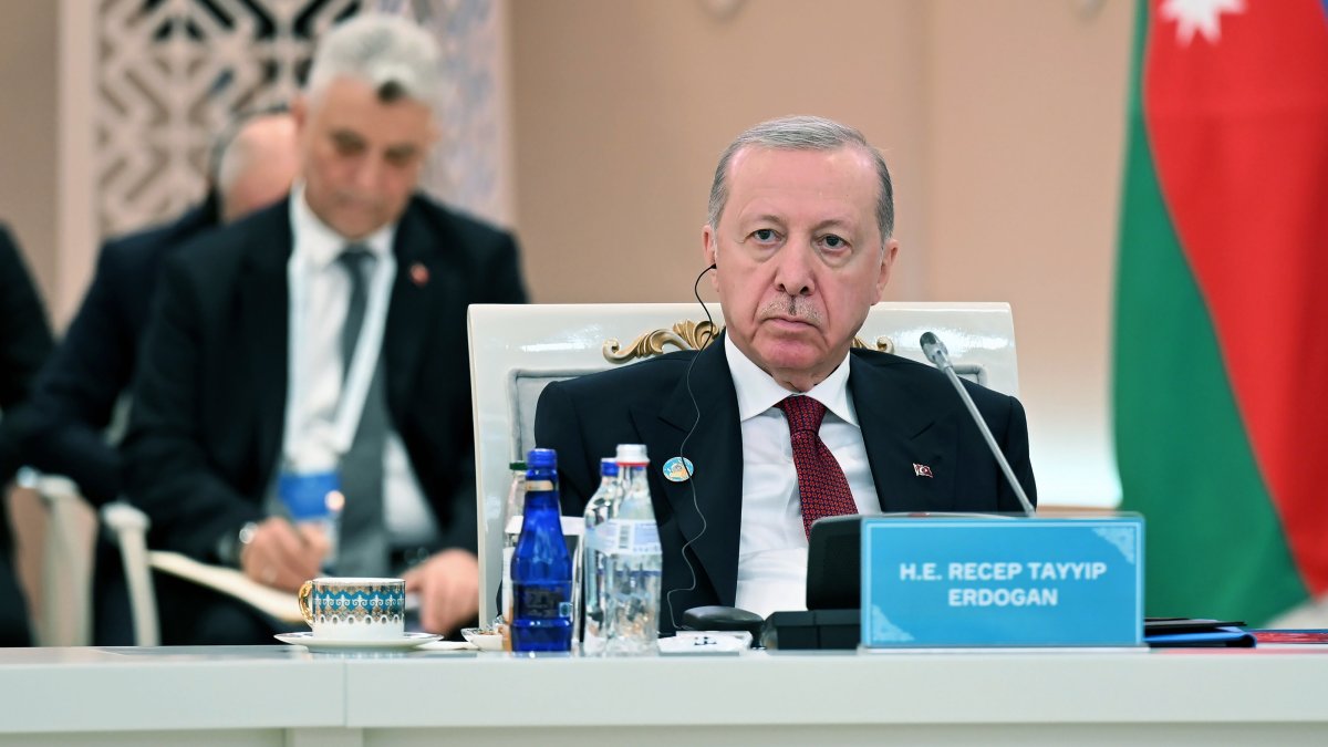 President Recep Tayyip Erdoğan attends an informla summit of the Organization of Turkic States (OTS) in Turkistan, Kazakhstan, May 15, 2026. (AA Photo)