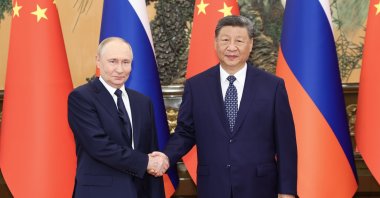 Chinese President Xi Jinping holds talks with Russian President Vladimir Putin at the Great Hall of the People in Beijing, China, Sept. 2, 2025. (EPA Photo)