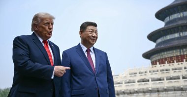 China's President Xi Jinping (R) and U.S. President Donald Trump visit the Temple of Heaven in Beijing, China, May 14, 2026. (AFP Photo)