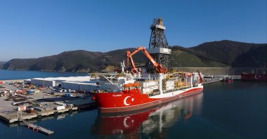 The Yıldırım drillship departs Filyos Port, Zonguldak province, northern Türkiye, May 15, 2026. (AA Photo)
