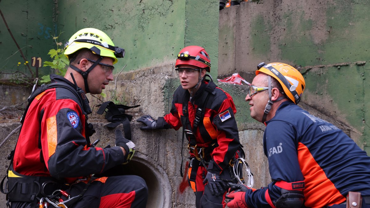 Turkish and Balkan rescue teams take part in international disaster response drills organized with AFAD participation, Thessaloniki, Greece, May 16, 2026. (AA Photo)