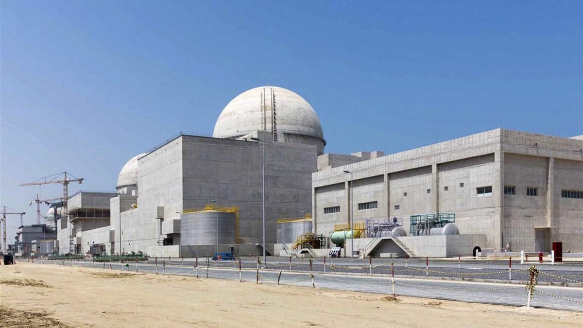 This undated photograph shows the Barakah nuclear power plant in Abu Dhabi's western desert, UAE. (AP Photo)