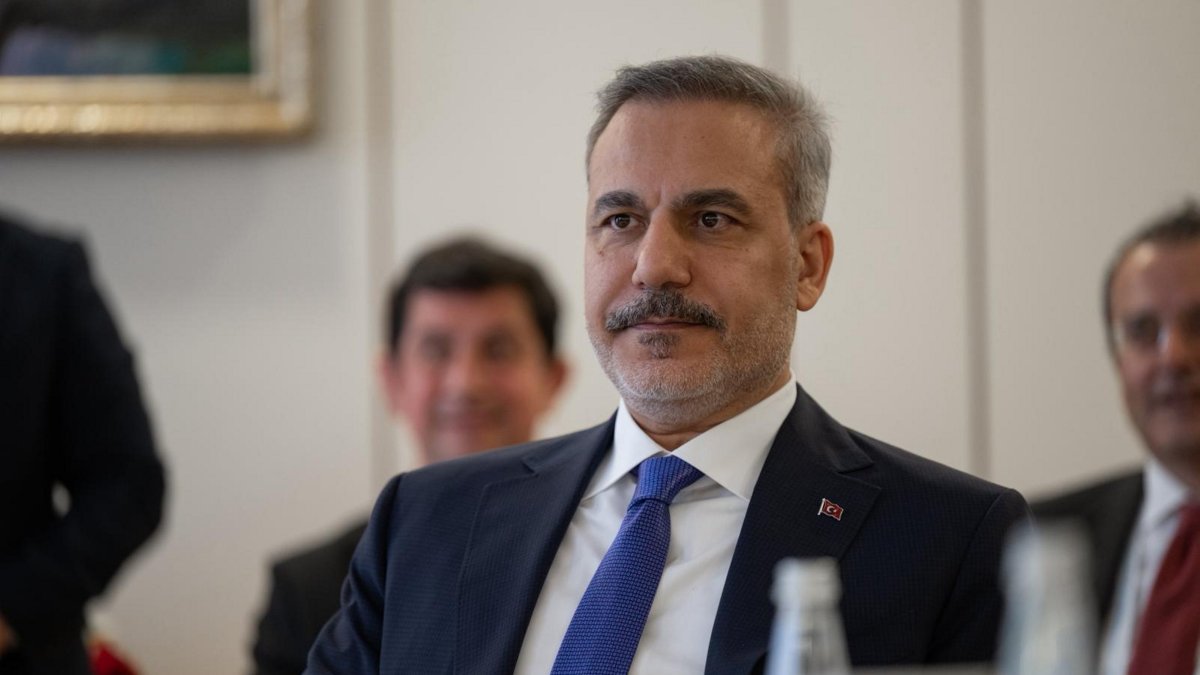 Foreign Minister Hakan Fidan attends a meeting, Turkistan, Kazakhstan, May 15, 2026. (AA Photo)
