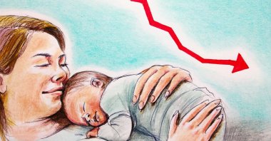 "Türkiye's total fertility rate has been on a sustained downward trajectory for years. Its fall below the replacement threshold signals a structural transformation rather than a temporary fluctuation." (Illustration bu Erhan Yalvaç)