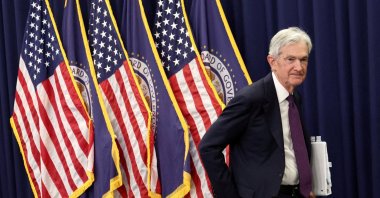 U.S. Federal Reserve Chair Jerome Powell departs following his final press conference following a two-day meeting of the Federal Open Market Committee (FOMC), at the U.S. Federal Reserve in Washington, D.C., U.S., April 29, 2026. (Reuters Photo)