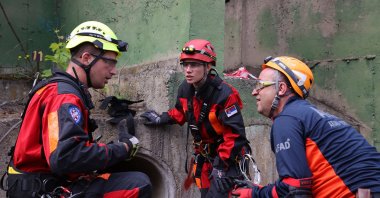 Turkish and Balkan rescue teams take part in international disaster response drills organized with AFAD participation, Thessaloniki, Greece, May 16, 2026. (AA Photo)