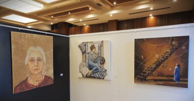 Paintings on display during the second annual painting competition organized by BN Arts Academy, Mersin, Türkiye, May 16, 2026. (AA Photo)