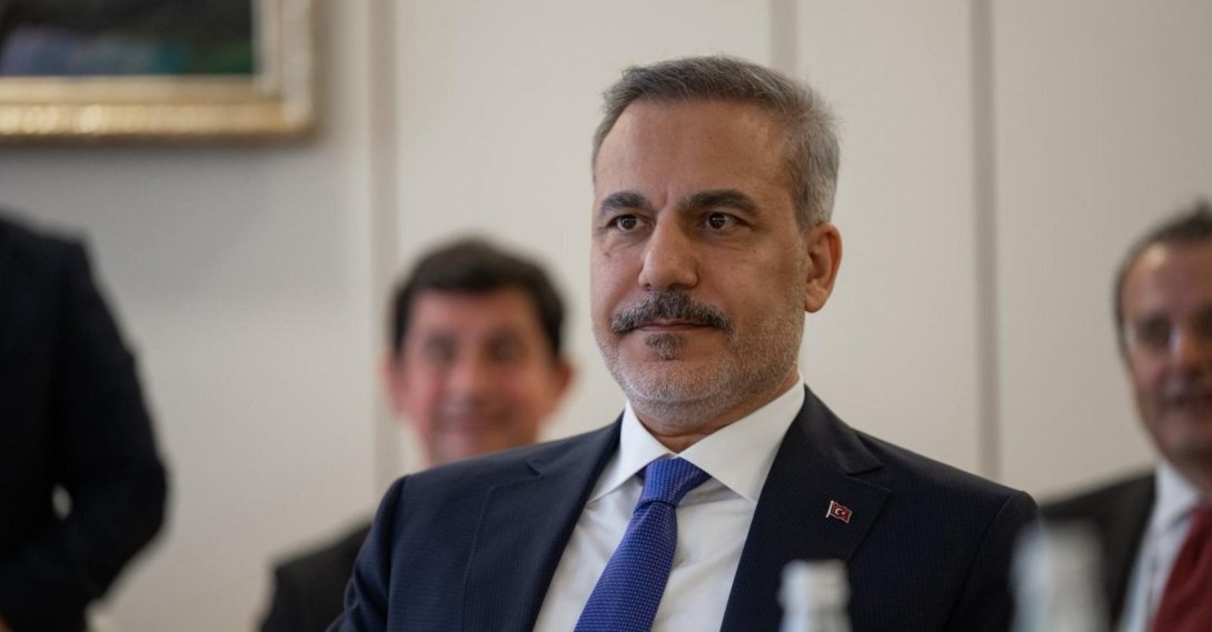 Foreign Minister Hakan Fidan attends a meeting, Turkistan, Kazakhstan, May 15, 2026. (AA Photo)