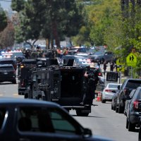 Emergency workers respond at the scene of a reported active shooter situation at the Islamic Center in San Diego, California, U.S., May 18, 2026. (Reuters Photo)