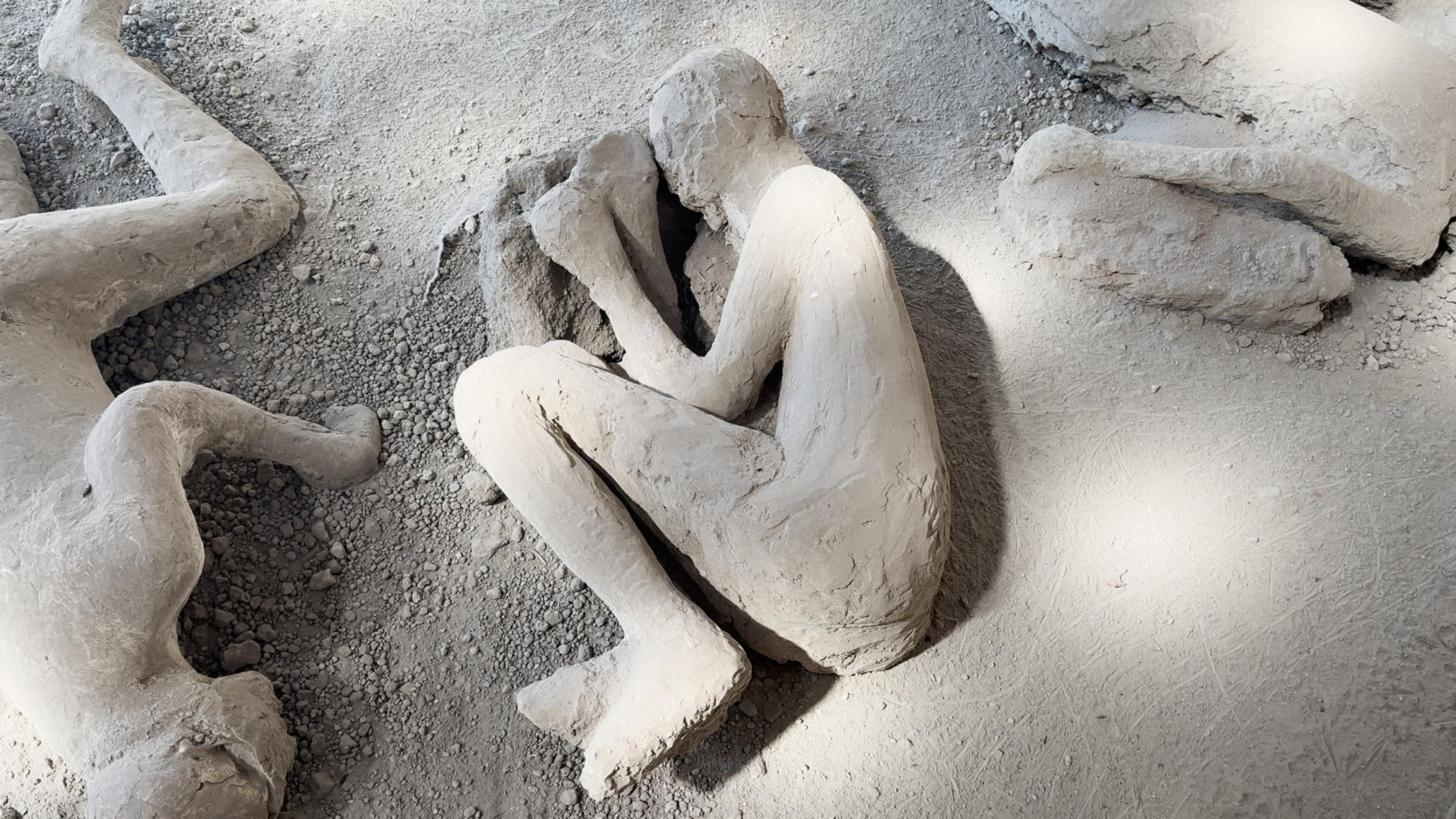 One of the victims of the Vesuvius eruption in 79 AD, likely a doctor, was found with some of the tools of his trade, near Naples, Italy, May 15, 2026. (EPA Photo)
