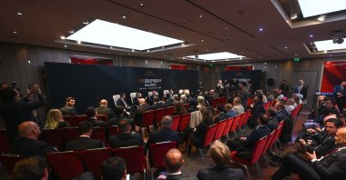 Speakers attend a panel during the “Shared Heritage Gatherings from Anatolia to Europe” event in London, U.K., May 17, 2026. (AA Photo)