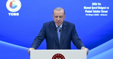 President Recep Tayyip Erdoğan speaks at an event, Ankara, Türkiye, May 18, 2026. (AA Photo)