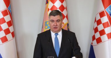 Croatian President Zoran Milanovic takes the oath during his inauguration ceremony in the presidential office in Zagreb, Feb. 18, 2025. (AFP File Photo)