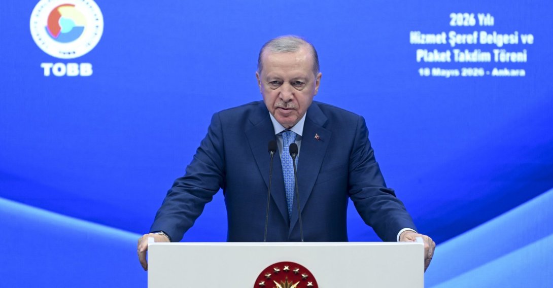 President Recep Tayyip Erdoğan speaks at an event, Ankara, Türkiye, May 18, 2026. (AA Photo)