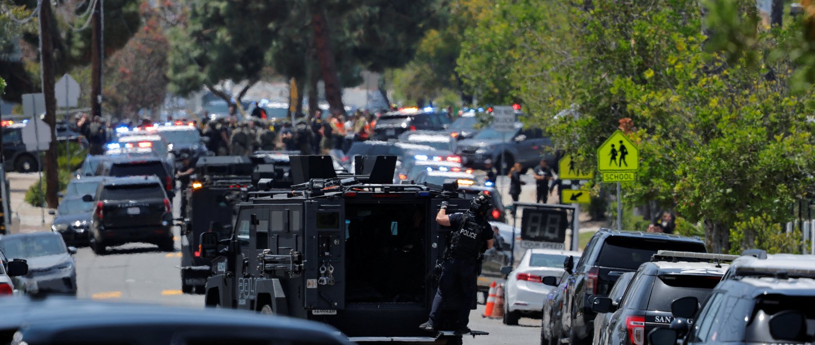 Emergency workers respond at the scene of a reported active shooter situation at the Islamic Center in San Diego, California, U.S., May 18, 2026. (Reuters Photo)