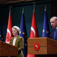 President Recep Tayyip Erdoğan and EU Commission President von der Leyen attend a news conference in Ankara, Türkiye, Dec. 17, 2024. (Getty Images File Photo)