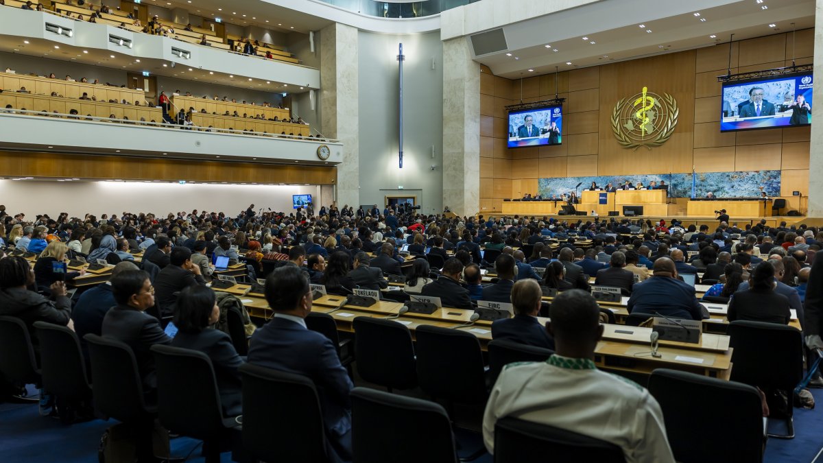 Officials attend the 79th World Health Assembly meeting, Geneva, Switzerland, May 18, 2026. (EPA Photo)