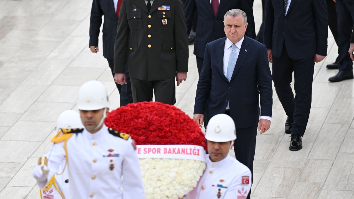 Youth and Sports Minister Osman Aşkın Bak visits Anıtkabir as part of May 19th Commemoration of Atatürk, Youth and Sports Day ceremonies, Ankara, Türkiye, May 19, 2026. (AA Photo)
