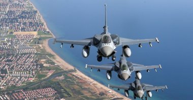 Turkish F-16 jets fly during the exercise, Çanakkale, northwestern Türkiye, May 16, 2026. (AA Photo)