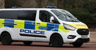A police car is seen on the street in London, United Kingdom, Feb. 17, 2026. (AFP File Photo)