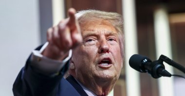U.S. President Donald Trump delivers remarks at a healthcare affordability event in the Eisenhower Executive Office Building on the White House campus in Washington, D.C., May 18, 2026. (EPA Photo)
